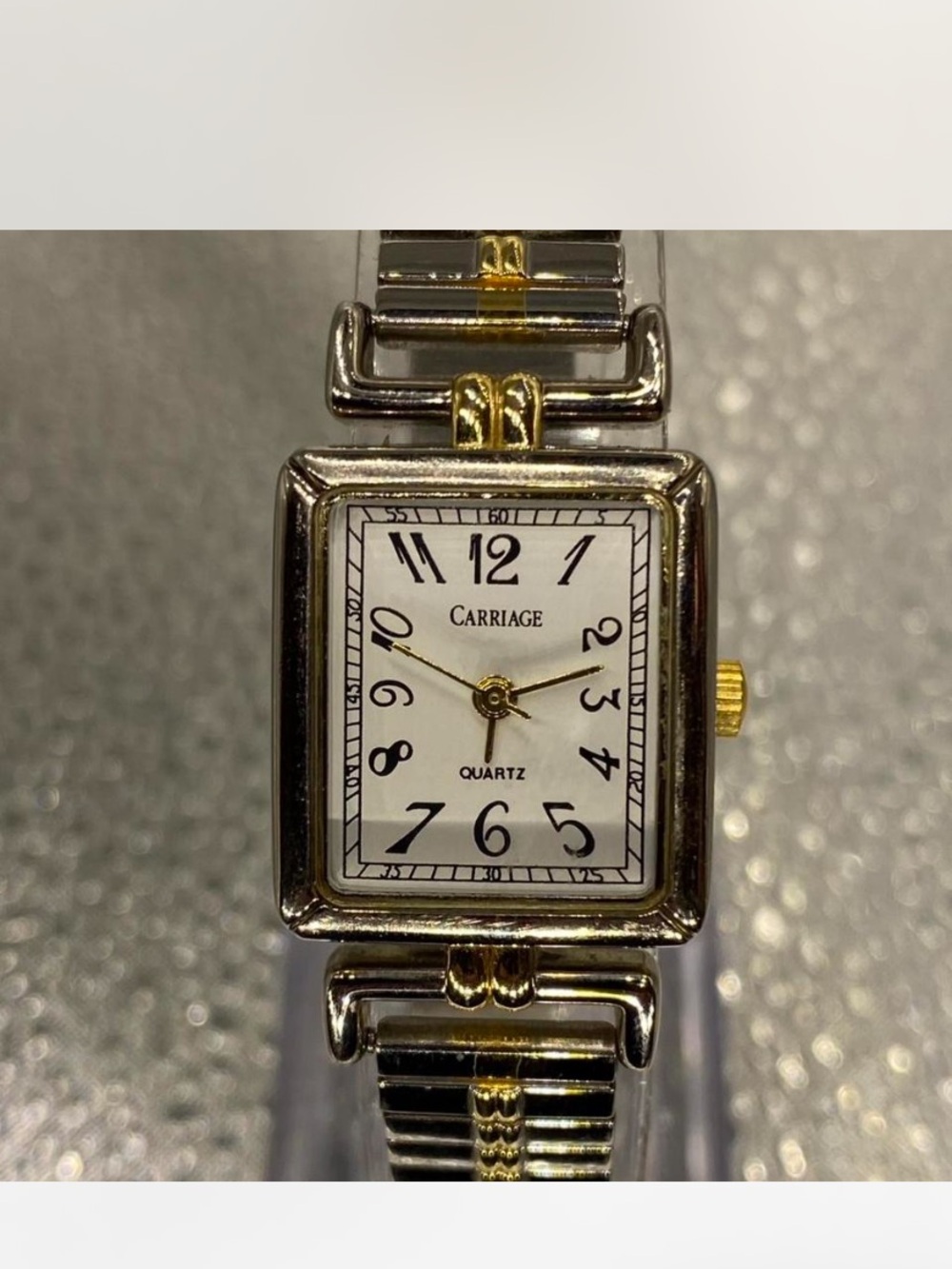 *^* Carriage  ^^^ Two-Tone Square Face Quartz Watch  *^*